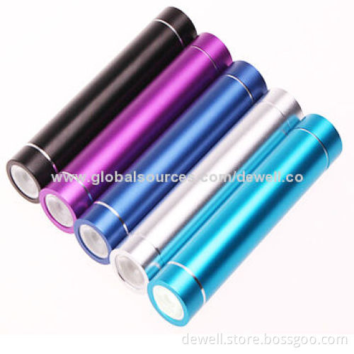 LED Mobile Phone Charger for Promotions, 1,200/2,000/2,200/2,600mAh Capacity, Slim Cylinder Design